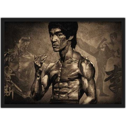Quadro Decorativo Bruce Lee Decorações Com Moldura