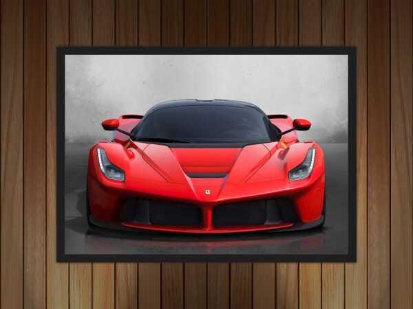 Quadro Decorativo Carros Ferrari Vermelha Salas Quartos Decorações Com Moldura G01 - 4