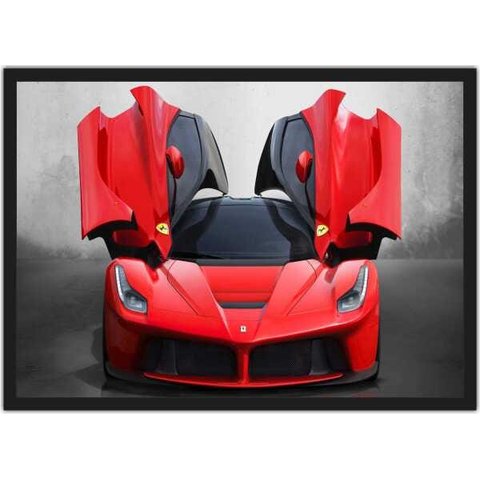 Quadro Decorativo Carros Ferrari Vermelha Salas Quartos Decorações Com Moldura G03