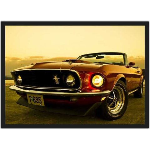 Quadro Decorativo Carros Mustang Salas Quartos Decorações Com Moldura G01