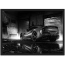 Ver imagem 1 de Quadro Decorativo Carros Ferrari Preto e Branco Salas Quartos Decorações Com Moldura