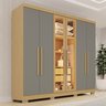 Guarda-roupa Casal com Pés Reflecta com Led 06 Portas 02 Gavetas França - 2
