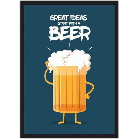 Quadro Decorativo Cerveja Bebidas Bares Boas Ideias Churrasco Gourmet Salas Quartos Decorações