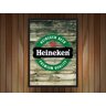 Quadro Decorativo Bar Cerveja Churrasco Heineken Estilo Rústico Decorações Com Moldura G01 - 3