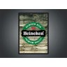 Quadro Decorativo Bar Cerveja Churrasco Heineken Estilo Rústico Decorações Com Moldura G01 - 2