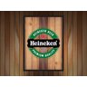 Quadro Decorativo Bar Cerveja Churrasco Heineken Estilo Rústico Decorações Com Moldura G02 - 3