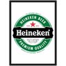 Quadro Decorativo Bar Cerveja Churrasco Heineken Estilo Rústico Decorações Com Moldura G03 - 1