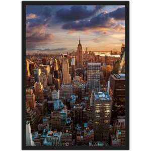 Quadro Decorativo Cidades Famosas New York Decorações Com Moldura G01