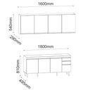 Ver imagem 2 de Cozinha Compacta Ágatha 180cm 8 Portas 2 Gavetas Preto Maderatto Móveis