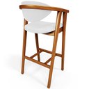 Ver mais imagens de Kit 03 Banquetas Alta Para Cozinha Bancada Bar Sala de Jantar Fixa Cecília L02 Facto Branco - Lyam L