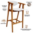 Ver imagem 4 de Kit 03 Banquetas Alta Para Cozinha Bancada Bar Sala de Jantar Fixa Cecília L02 Facto Branco - Lyam L