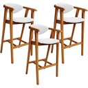 Ver imagem 1 de Kit 03 Banquetas Alta Para Cozinha Bancada Bar Sala de Jantar Fixa Cecília L02 Facto Branco - Lyam L