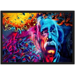 Quadro Decorativo Ciências Albert Einstein físico Químico Decorações Com Moldura G02