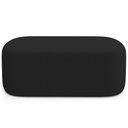 Ver imagem 4 de Cabeceira Cama Box 100cm Lanna com Puff Recamier Doha W01 Bouclê Preto - Lyam Decor