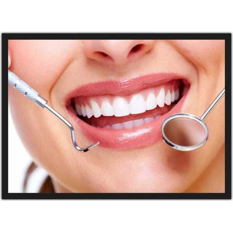 Quadro Decorativo Dentista Consultórios Odontologia Dentes Sorriso Decorações Com Moldura G05