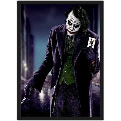 Quadro Decorativo Coringa Super Heróis Geek Salas Quartos Com Moldura Decorações 03