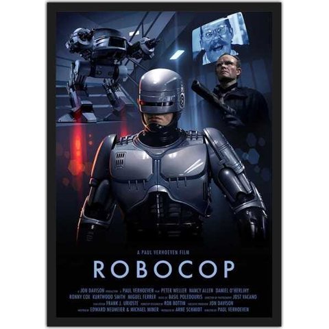 Quadro Decorativo Robocop Cinema Filmes Geek Salas Quartos Com Moldura