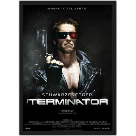 Quadro Decorativo Exterminador Do Futuro Cinema Filmes Geek Salas Quartos Com Moldura G03