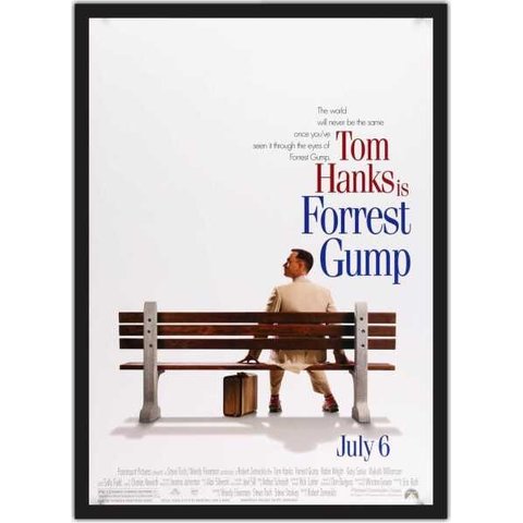 Quadro Decorativo Forrest Gump Cinema Filmes Geek Salas Quartos Com Moldura