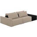 Ver imagem 1 de Sofá Ilha Modular para Sala 232cm com Puff Dublin K01 Linho Bege e Sintético Preto - Lyam Decor
