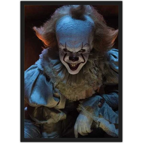 Quadro Decorativo It Terror Palhaço Cinema Filmes Geek Salas Quartos Com Moldura