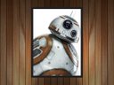 Ver imagem 2 de Quadro Decorativo Star Wars BB8 Cinema Filmes Geek Salas Quartos Com Moldura