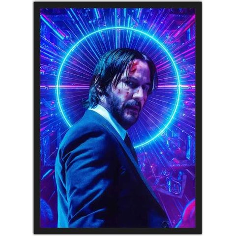 Quadro Decorativo John Wick Cinema Filmes Geek Salas Quartos Com Moldura G01