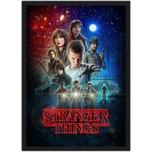 Quadro Decorativo Stranger Things Séries Cinema Filmes Geek Salas Quartos Com Moldura G01
