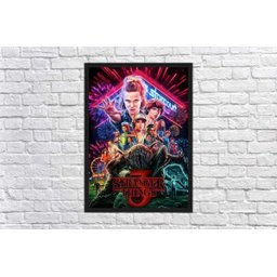 Quadro Decorativo Stranger Things Séries Cinema Filmes Geek Salas Quartos Com Moldura G02 - 4