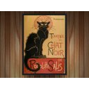 Ver imagem 2 de Quadro Decorativo Gato Le Chat Noir Com Moldura