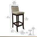 Ver imagem 3 de Kit 4 Banquetas Alta para Cozinha Nice Madeira Maciça Matelassê Suede Bege Ccs