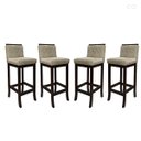 Ver imagem 1 de Kit 4 Banquetas Alta para Cozinha Nice Madeira Maciça Matelassê Suede Bege Ccs