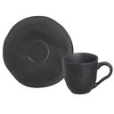 Ver imagem 1 de Xícara de Café 120ml com Pires Orgânico Cerâmica Preto Matte Porto Brasil
