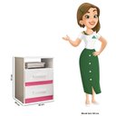 Ver imagem 4 de Mesa de Cabeceira Apolo 2 Gavetas Flex Branco/rosa - Moval