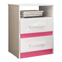 Ver imagem 1 de Mesa de Cabeceira Apolo 2 Gavetas Flex Branco/rosa - Moval