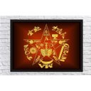 Ver imagem 4 de Quadro Decorativo Tetragrammaton Pentagrama Templos Decorações Com Moldura