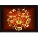 Ver imagem 1 de Quadro Decorativo Tetragrammaton Pentagrama Templos Decorações Com Moldura