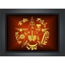 Ver imagem 2 de Quadro Decorativo Tetragrammaton Pentagrama Templos Decorações Com Moldura