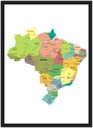 Ver imagem 1 de Quadro Decorativo Mapa Do Brasil Salas Quartos Decorações Com Moldura