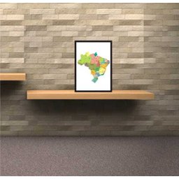 Quadro Decorativo Mapa Do Brasil Salas Quartos Decorações Com Moldura - 2