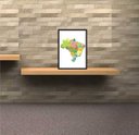 Ver imagem 2 de Quadro Decorativo Mapa Do Brasil Salas Quartos Decorações Com Moldura