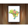 Quadro Decorativo Mapa Do Brasil Salas Quartos Decorações Com Moldura - 3
