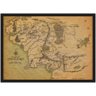 Quadro Decorativo Mapas Senhor Dos Anéis Terra Média Salas Quartos Decorações Com Moldura G02 - 1