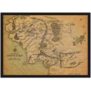 Ver imagem 1 de Quadro Decorativo Mapas Senhor Dos Anéis Terra Média Salas Quartos Decorações Com Moldura G02