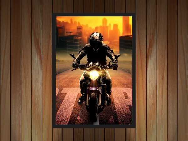 Quadro Decorativo Motos Antigas Vintage Bar Churrasco Decorações Com Moldura G03 - 4