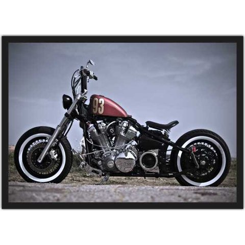 Quadro Decorativo Motos Antigas Vintage Bar Churrasco Decorações Com Moldura G07