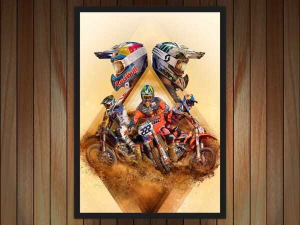 Quadro Tela Motocross Moto Motocicleta Decorar 005