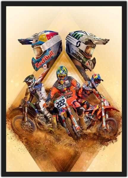 Quadro Tela Motocross Moto Motocicleta Decorar 009