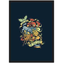 Quadro Decorativo Ganhar Ou Morrer Nerd Geek Decorações Com Moldura - 1