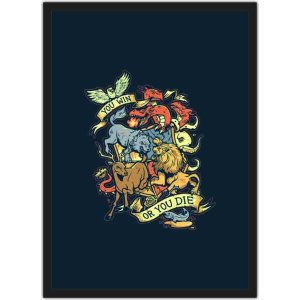 Quadro Decorativo Ganhar Ou Morrer Nerd Geek Decorações Com Moldura